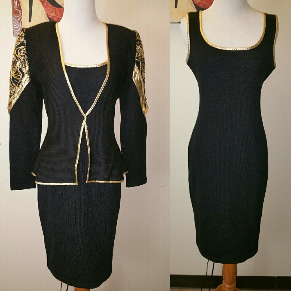 Vintage knit dress 2pc